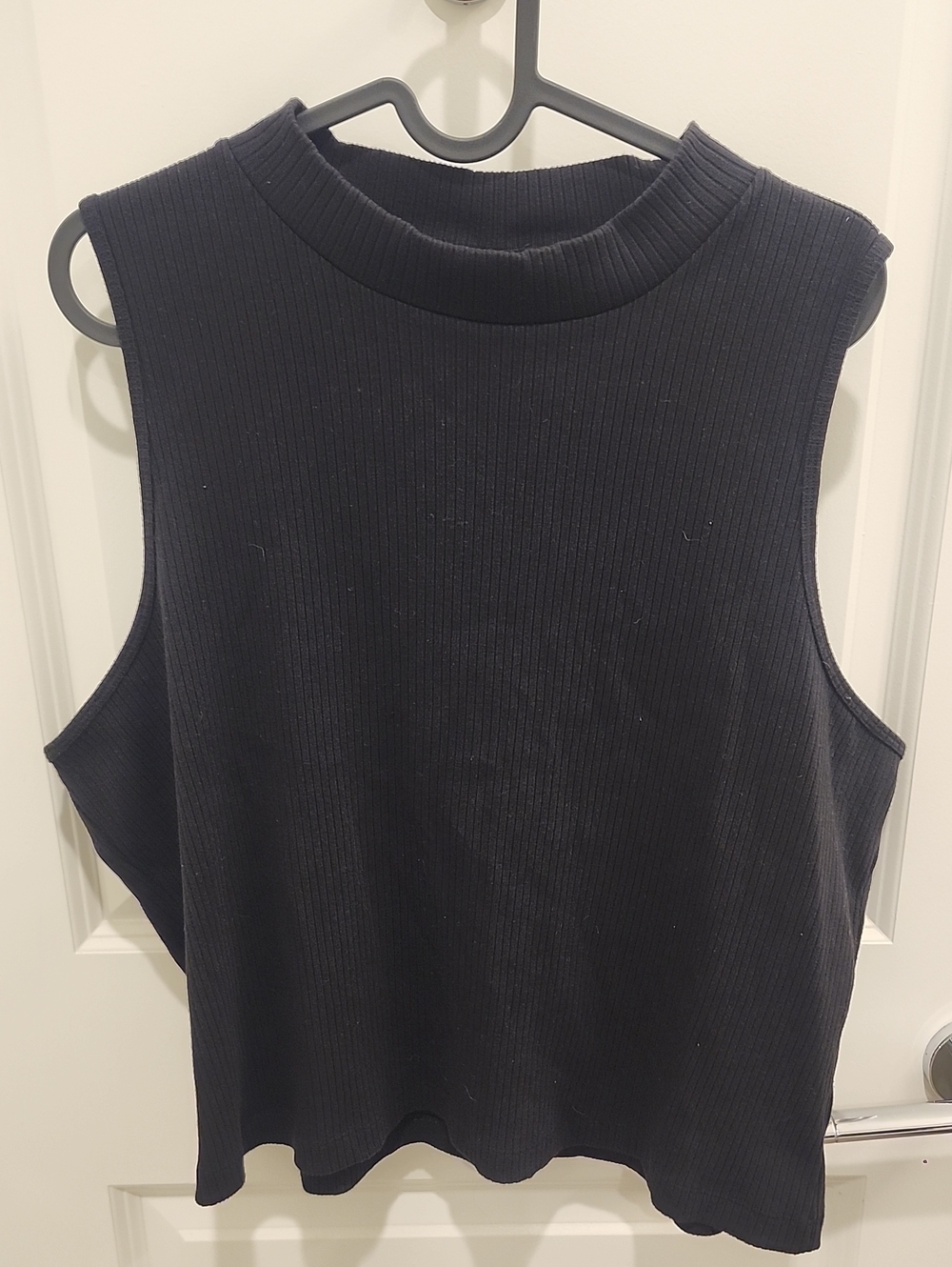 Old Navy Womens Sleeveless Ribbed Mock Neck Black Tank Top Size XXL Tall